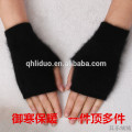 Großverkauf-grundlegende einfache Arten-Art- und Weisedame-Handschuh-schwarze kurze Kaschmir-Fingerless Handschuhe